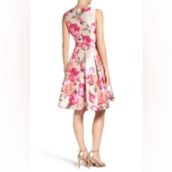 Eliza J Floral Mikado Floral Fit & Flare Dress Size 8 Rose Romantic Feminine - Picture 10 of 16